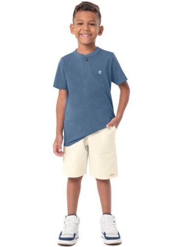 Carinhoso – Conjunto Azul Comfort com Bordado Menino