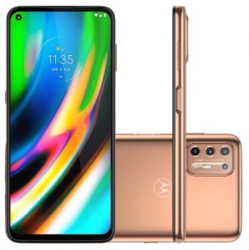 Smartphone Motorola Moto G9 Plus Dual Chip Desbloqueado Android 10 Tela 6.8″ 128GB 4G Câmera Quadrupla 64MP + 8MP+ 2MP + 2MP Qualcomm Snapdragon – Ouro Rosê