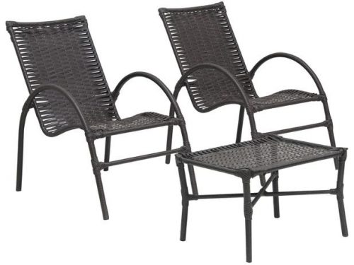 Conjunto de Mesa para Área Externa Ferro – com 2 Cadeiras Famais Elo
