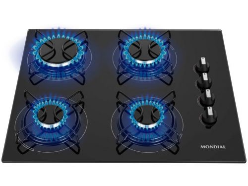 Cooktop 4 Bocas Mondial a Gás GLP Preto – CTG-01