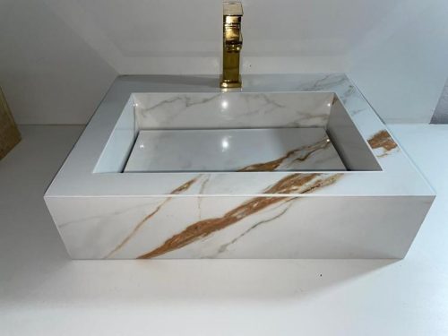 Cuba de Sobrepor Calacata Oro. – Ms Porcelanato