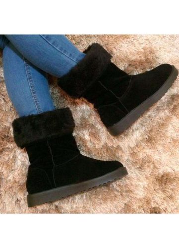 Damannu Shoes – Bota Preta Forrada com Pelos Preto