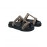 Damers – Mocassim Feminino Tratorado Salto Baixo Corrente Off White