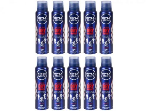 Desodorante Nivea Dry Impact Aerossol – Antitranspirante Masculino 150ml 10 Unidades