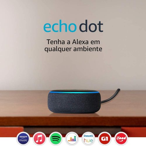 Echo Dot (3ª Geração): Smart Speaker com Alexa – Cor Preta