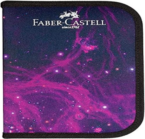 Estojo de Nylon com Kit Escolar, Faber-Castell, Cosmic, 18.2221,Multicor