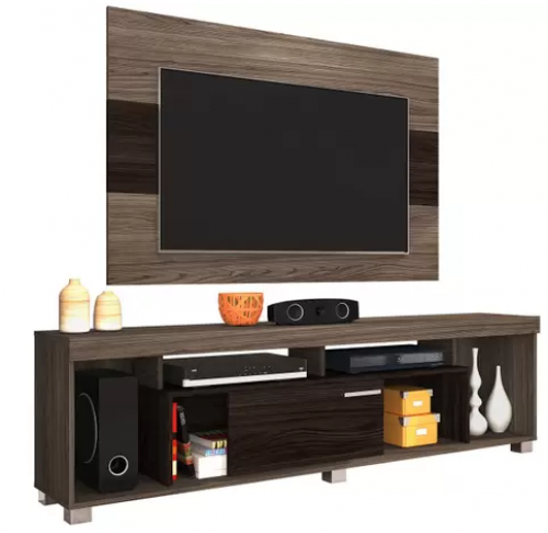 Rack para TV até 65” com Painel até 50” – 1 Porta de Correr Madetec Tomaz