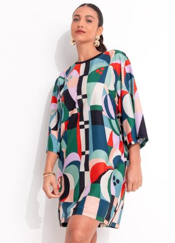 Farm – Vestido T-Shirt Big Recanto dos Coqueiros Preto