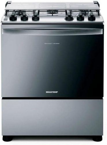 Fogão Brastemp 5 Bocas Cor Inox Com Botões Removíveis E Exclusivo Aro Protetor – BFS5NCR BIVOLT