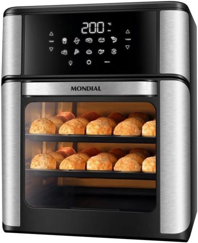 Fritadeira Air Fryer Forno Oven 12 Litros, Mondial, Preto/Inox, 2000W, 110V – AFON-12L-BI