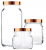 Jogo de Potes de Vidro Ruvolo Glass Company – com Tampa Redondo Gourmet Style 3 Peças