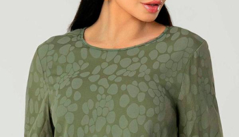 Gris – Blusa Feminina Manga Longa Estampada Verde