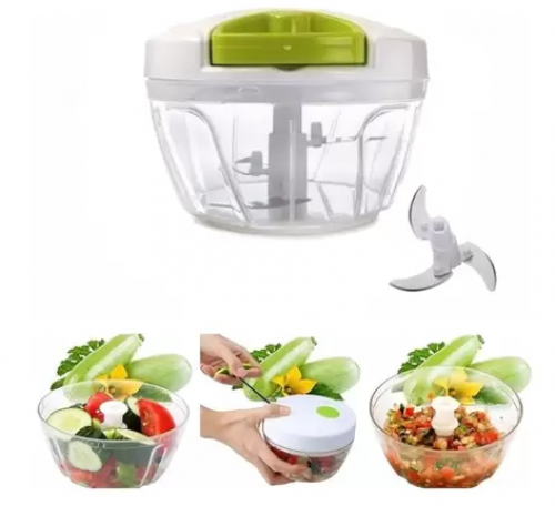 Mini processador de alimentos manual com 3 lâminas 123útil