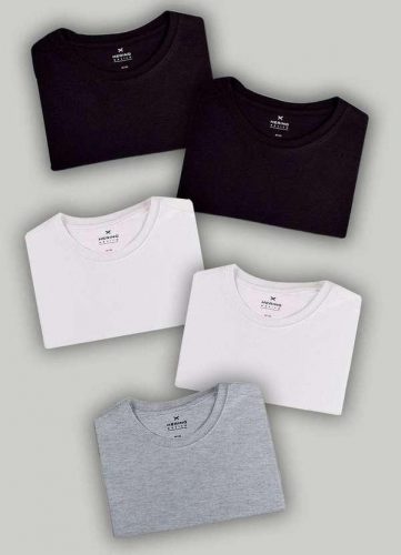 Hering – Kit com 5 Camisetas Masculinas Basicas Branco