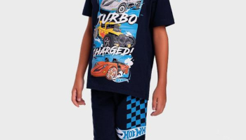 Hot Wheels – Conjunto Camiseta/Bermuda Hotwheels Azul
