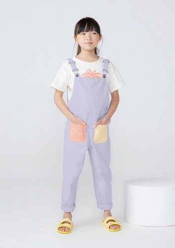 Jardineira Infantil Menina Em Sarja – Roxo