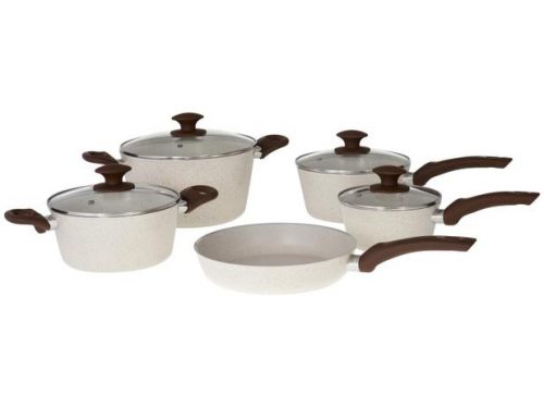 Jogo de Panelas Brinox Revestimento Cerâmico – de Alumínio Vanilla 5 Peças 4,5mm Optima