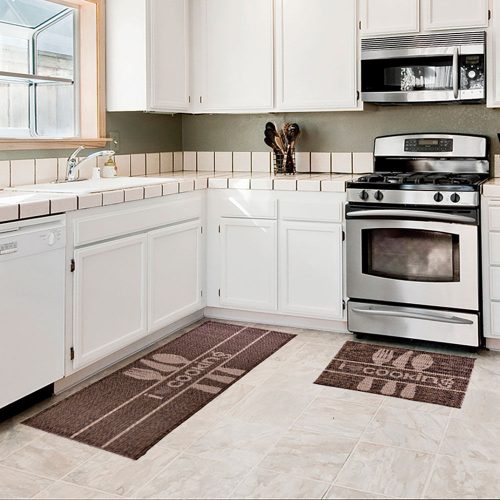 Jogo de Tapetes para Cozinha 2 Peças Cooking Marrom – Têxtil J. Serrano