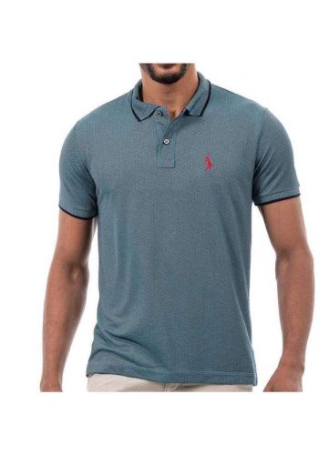 John Pull – Camiseta Masculina Polo John Pull Manga Curta Moda Casual Azul