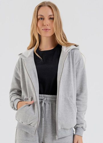 Just Basic – Jaqueta Feminina em Moletom Cinza