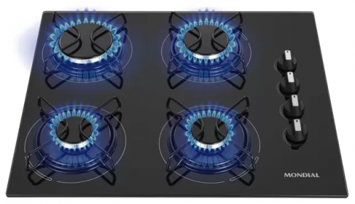 Cooktop 4 Bocas Mondial a Gás GLP Preto – CTG-01