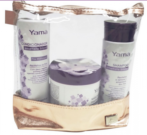 Kit Ametista Blond com Shampoo, Condicionador E Máscara – Ganhe Uma Necessaire