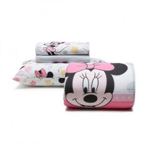 Kit Edredom Minnie + Jogo De Lençol 3 Peças Minnie – Santista