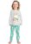 Kyly – Pijama Infantil Menina Brilha no Escuro Cinza