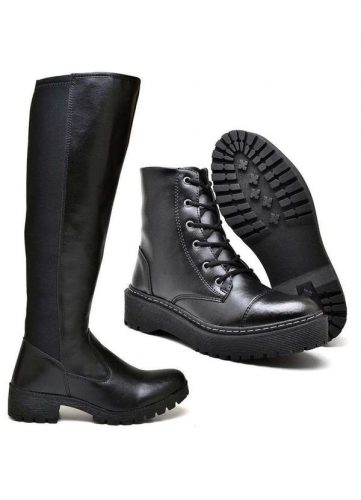 Luma Ventura – Kit Bota Luma Ventura Nina e Coturno Dover Preto Fosco Black
