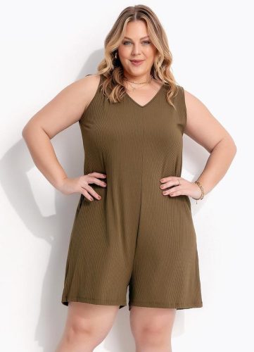 Marguerite – Macacão Verde em Canelado