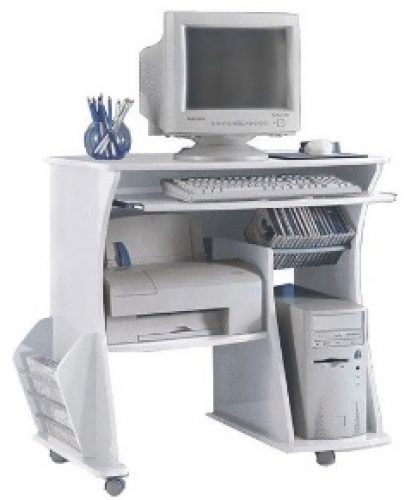 Rack para Computador com Porta Revistas Lateral – Branco – Artely