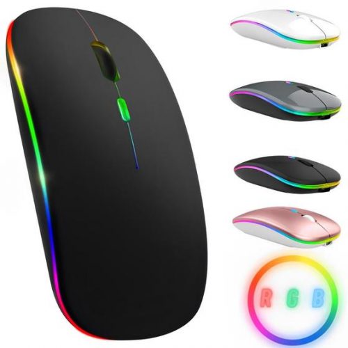Mouse Sem Fio Recarregável Wireles Optico Led Rgb Ergonômico – ONYONSTORE