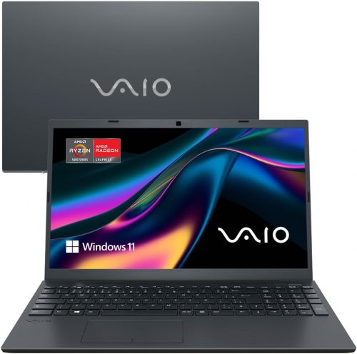Notebook VAIO FE15 AMD Ryzen 5 Windows 11 Home 8GB 512GB SSD, Tela 15.6” Full HD Antirreflexo – Cinza Grafite, VJFE59F11X-B0531H