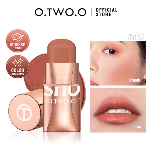 O.TWO.O Maquiagem Blush Stick Hidratante Gloss Lip & Cheek Blusher 6 Cores Cosméticos Beleza