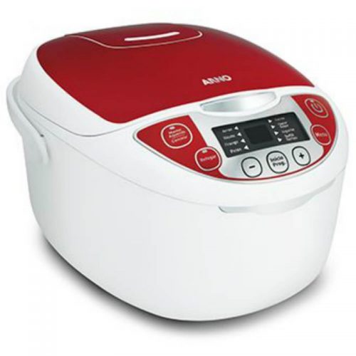 Panela Elétrica Arno Multicooker FC22 220V Branca e Vermelha com 12 Funções Capacidade de 5L
