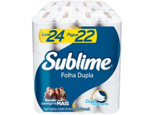 Papel Higiênico Folha Dupla Sublime Softys – 24 Rolos 30m