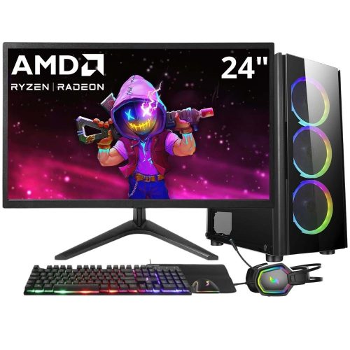 PC Gamer Skill Winner AMD Ryzen 5-5600GT, 16GB RAM, Radeon Vega 7, SSD 1TB, Fonte 500W + Monitor 24″ LED + Kit Gamer Completo – Gsw-24010