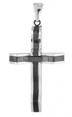 Pingente Aço Cruz com IPB 53x32mm