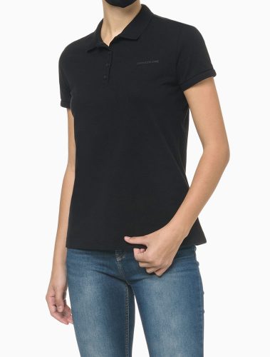 Polo MC Reg Piq Rolo Gola a Ret Logo Preto
