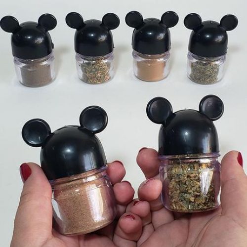 Potes De Temperos Preto + Jogo Americano Mickey e Minnie – Disney