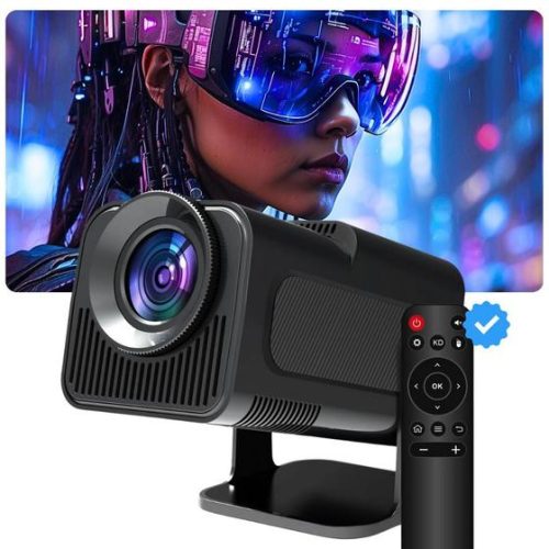 Projetor Inteligente Smart 4K Lançamento 2024 Hy320 Portátil auto ajustável, foco automático Wifi Bluetooth, 150” polegadas, Android iOs, Full HD – Projetor4K