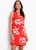 Quintess – Vestido Floral Vermelho em Viscose Plana