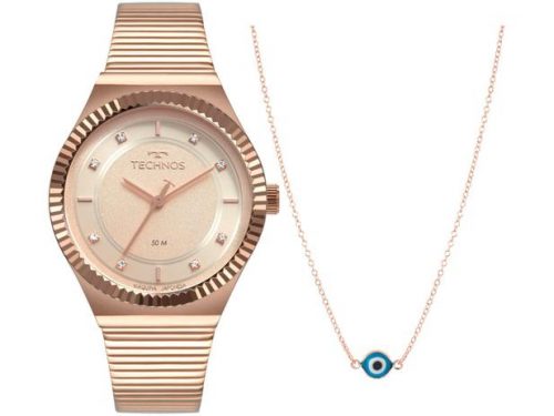 Relógio Feminino Technos Analógico Style – 2035MRV/K4T Rosê com Acessório