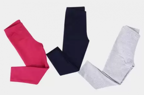 Kit Calça Legging Infantil Kyly Molicotton Lisa 3 Peças
