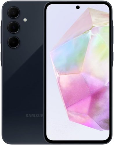 Samsung Galaxy A35 5G, Câmera Tripla Traseira de até 50MP, Selfie de 13MP, Nightography, Apagador de objetos, Design em vidro, IP67, Tela Super AMOLED de 6.6″ 120Hz Vision Booster, 256GB – Azul Escuro