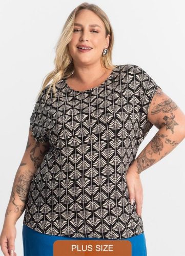 Secret Glam – Blusa Manga Morcego Plus Size Preto