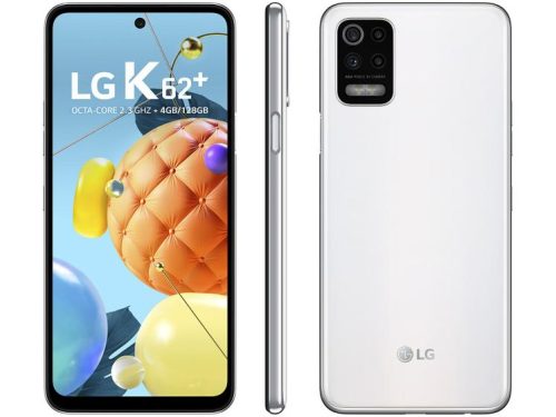 Smartphone LG K62+ 128GB Branco 4G Octa-Core – 4GB RAM Tela 6,59” Câm. Quádrupla + Selfie 28MP