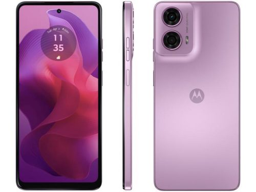 Smartphone Motorola Moto G24 128GB Rosa 4GB + 4GB RAM Boost 6,6″ Câm. Dupla + Selfie 8MP Dual Chip