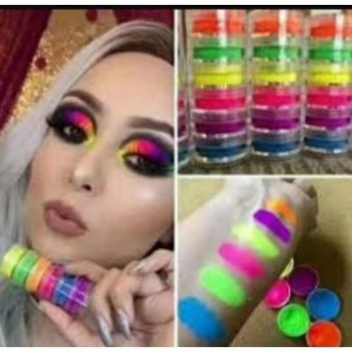 Sombra Maquiagem Pigmento Neon Carnaval 6 unidades/maquiagem,tinta,pele,sombra,olhos.cilios,boca,carnaval,festa,neon