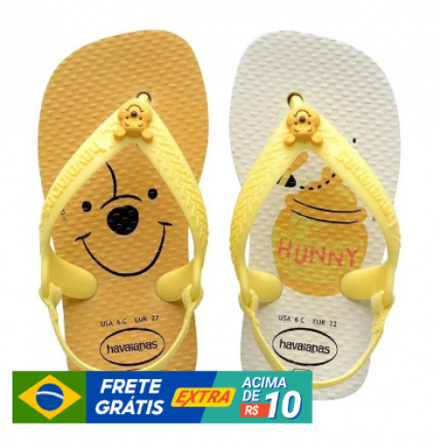 Sandália Havaianas Infantil Baby Original C/ Elástico Personagens Diversos